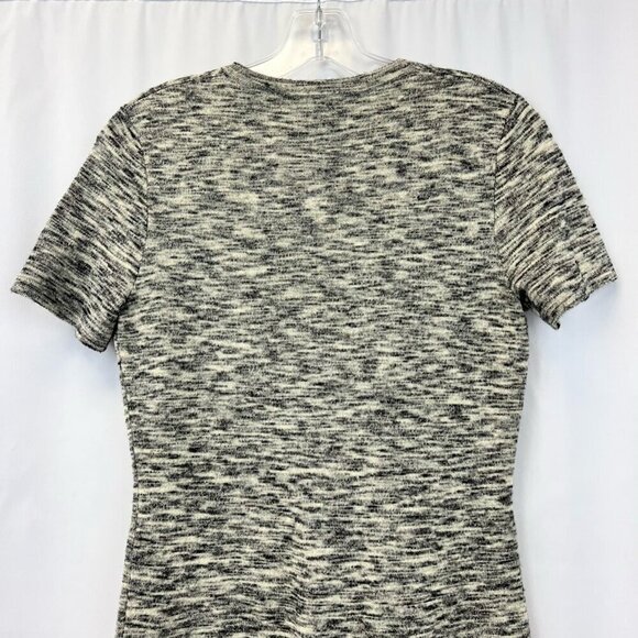 Theory Womens A Line Dress Black Marled Jewel Neck Short Sleeve Wool Blend S - Picture 2 of 10